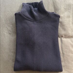 Monrow Black Ribbed Longline Mockneck Sweater